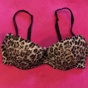 36C VS PINK bra cheetah print padded